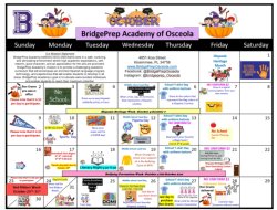 REVISED October Activities Calendar. 